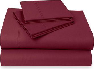 California Design Den Hotel Luxe 800 Thread Count 100% Cotton Sateen Sheet Set in Red Wine at Nordstrom, Size Queen