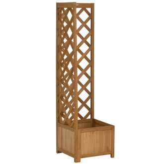 OEM Jardinera Con Enrejado De Madera Para Trepadoras Plantas Flores Decoraci&oacute;n En Esquinas 40x40x145 Cm Natural