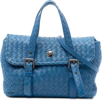 Bottega Veneta Pre-owned Bottega Veneta Nappa Intrecciato Flap Satchel B02977061T