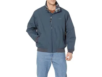 L.L.Bean Warm-Up Jacket Flannel Lined Regular Mens Jacket Carbon Navy : 2XL, Flannel/Nylon/Polyester