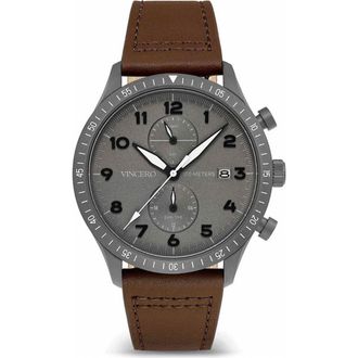 Vincero Altitude Chronograph Fabric Strap Watch, 43mm in Gunmetal/walnut at Nordstrom
