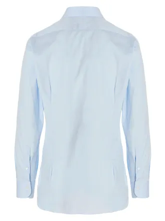 Barba Cotton Poplin Shirt - Light Blue