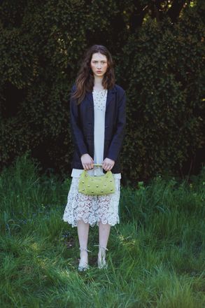 N&uacute;noo Dandy Rivet Suede Lime Tas