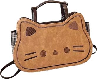 Generic Beautiful Fashion Leather, Cute Kitten Backpack, Spacious School Travel Bag, Stylish Storage with Easy Carry Design, Women Backpack for College Work, 