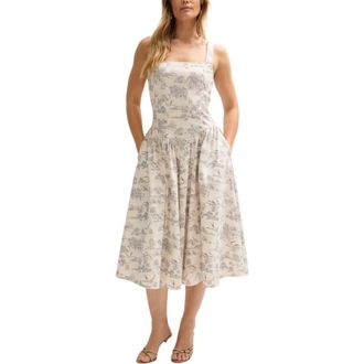 Lily And Lionel Hayley Corset Inspired Midi Dress in Natural at Nordstrom, Size 12