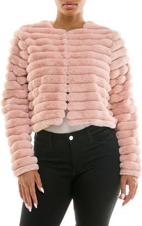 Nina Leonard Faux Fur Long Sleeve Bolero in Dusty Rose at Nordstrom Rack, Size X-Large