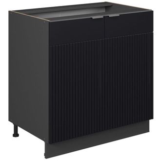 Vicco Armario Bajo Para Fregadero Fame-line, Rayas Negras, 80 Cm Con Estante, Sin Encimera Vicco