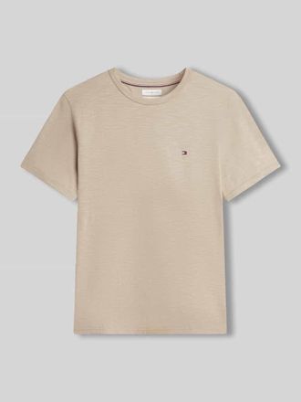 Tommy Hilfiger Regular Fit T-Shirt aus reiner Baumwolle in Beige, Gr&ouml;&szlig;e XXL