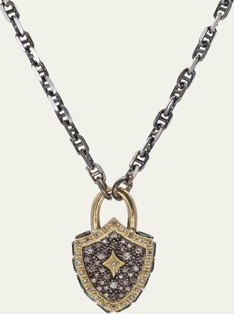 Armenta Old World Diamond Shield Pendant Necklace