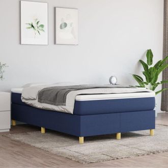 vidaXL Cama Box Spring Con Colch&oacute;n Tela Azul 120x200 Cm Vidaxl