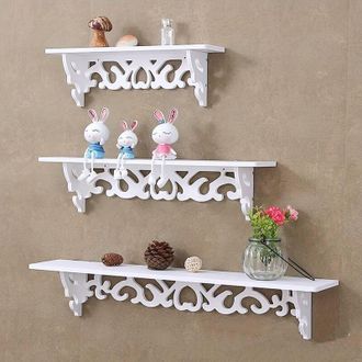 OEM Estanter&iacute;a De Ba&ntilde;o De Pared, Estantes Flotantes Decorativos, Almacenamiento Para Ba&ntilde;o Con Dise&ntilde;o Calado - Crezuo