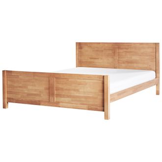 Beliani Cama Con Somier Y Cabecero De Madera De Caucho Clara 180 X 200 Cm Champagnat