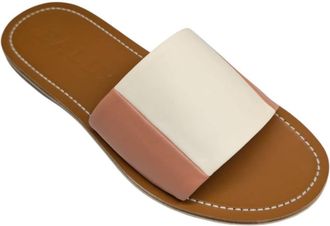 Bally Women Bianka Two-Tone Leather Sandals In Peachy/bone