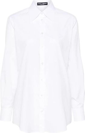 Dolce & Gabbana Witte Katoenen Klassieke Blouse - Dames - Overhemden - Wit - S - Katoen - Overhemden