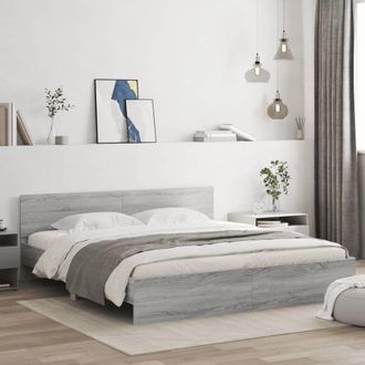 Berkfield Home Bed Frame without Mattress Grey Sonoma 180x200 cm Super King