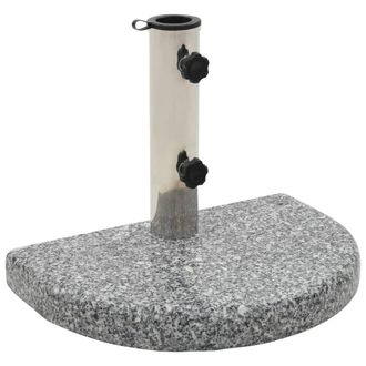 vidaXL Base De Sombrilla De Granito Semicircular Gris 10 Kg Vidaxl