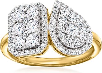 Ross-Simons Diamond Toi Et Moi Ring in 18kt Gold Over Sterling