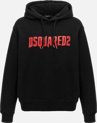 Dsquared2 Mens Dsquared2 Horror Logo Black Hoodie - Size: 38