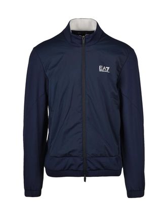 Emporio Armani Blue Lycra Polyamide Elastane Zip Sweatshirt