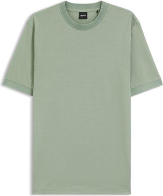 BOSS Regular-fit T-shirt in a mercerised cotton blend