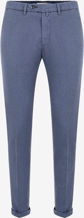 Bsettecento Chinohose aus Baumwolle in Fischgr&auml;tentextur