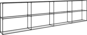 vidaXL Soporte Para Plantas De 3 Niveles Negro 400 X 32 X 104 Cm Acero Vidaxl