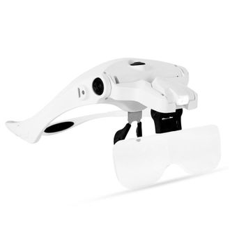 OEM Una Lupa De Cabeza Ligera Y Manos Libres Con 5 Lentes Y Diadema. Recargable, Es Ideal Para Leer, Bordar, Examinar Joyas Y Para Tratamientos De Belleza