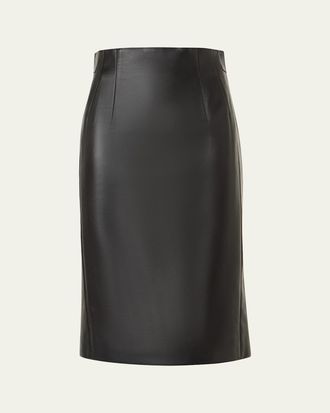 Akris Lamb Nappa Leather Pencil Skirt