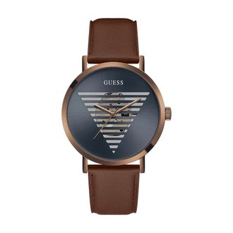 Guess Accessoires, Heren, Bruin, ONE Size, Leer, Idol 44 mm Horloge