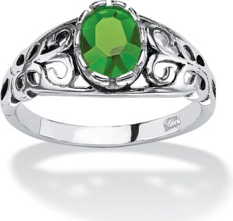 Palm Beach Jewelry Simulated Birthstone Sterling Silver Ring