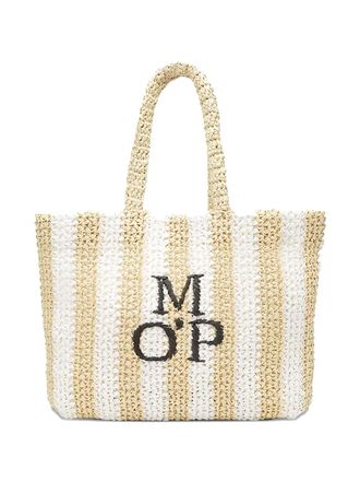 Marc O'Polo Runa striped woven tote bag - women - Raffia - One Size - White