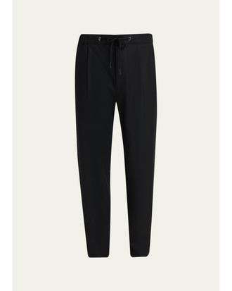 Giorgio Armani Mens Drawstring Stretch Cashmere Pants