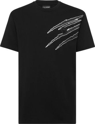 Plein Sport T-Shirt Ronde Hals Scratch - Heren - Sportshirts - Zwart - 3XL - Katoen - Fitness