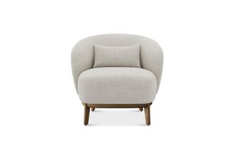 Castlery Avery Armchair Customized, (Performance Linen Weave) Sand, Spill-Resistant, Compact for Grey
