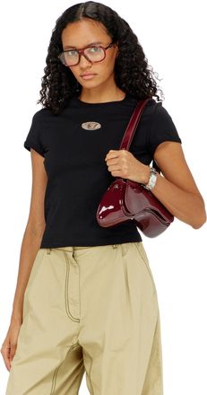 Diesel Slim fit T-shirt with cut-out Oval D - T-Shirts - Woman - Black