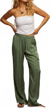 perfectwhitetee Camile Luxe Satin Pants In Green