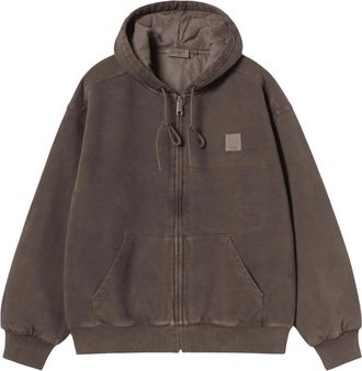 Carhartt Work in Progress Hooded Vista Jacket - Heren - Vesten met rits - Bruin - M - Katoen - Hoodies & sweatvesten