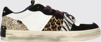 Crime London Sneakers Playoff in pelle con stampa animalier e punta traforata