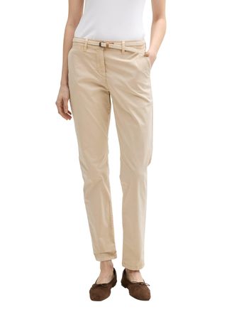 Tom Tailor Chinohose TOM TAILOR, Damen, Gr. 34, L&auml;nge 32, beige (summer beige), Obermaterial: 86% Baumwolle, 10% Polyester, 4% Elasthan. Futter: 100% Baumwolle, 
