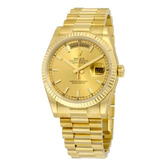 Rolex Pre-owned Pre-owned Rolex Day-Date Automatic Chronometer Champagne Dial Mens Watch 118238CS