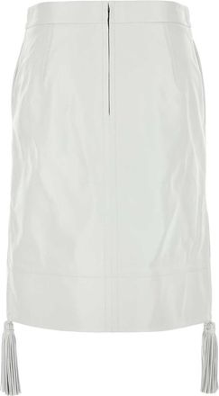 Bottega Veneta Womens Leather Skirt White Lamb