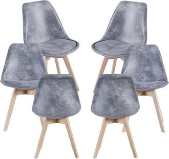 Regalos Miguel Packs Sillas Comedor - Pack 6 Sillas Synk Vintage - Gris Claro