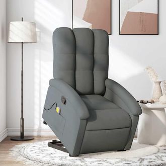 vidaXL Vidaxl - Silla De Masaje Reclinable De Pie De Tela Gris Oscuro