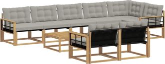 vidaXL Conjunto De Sof&aacute;s De Exterior 9 Uds. Blanco Y Gris Claro Vidaxl