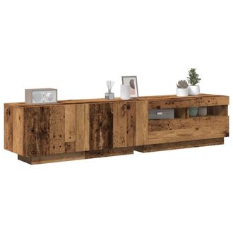 Berkfield Home TV Cabinet with LED Lights Artisan Oak 180x35x40 cm Engineered Wood in Brown | Size: 180 x 35 x 40 cm