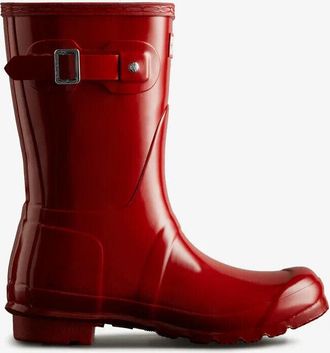 Hunter Original Short Gloss WFS1000RGL Womens US 3 Red Wellington Boots KHD699