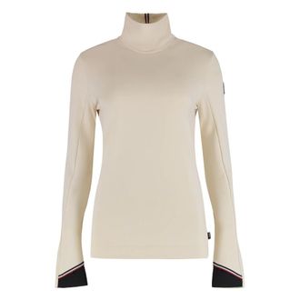 Moncler Long Sleeve Tops, female, Beige, Size: XS Polartec Turtleneck