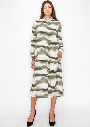 YAL New York Green and White Wave Dress