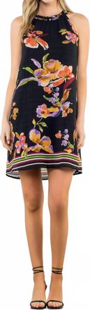 THML Clothing Floral Halter Dress In Black Multi