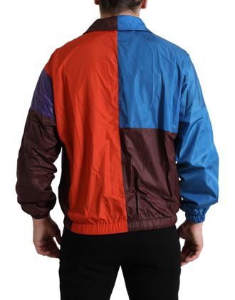 Dolce & Gabbana Mens Multicolor Windbreaker Jacket Polyester Nylon Clothing